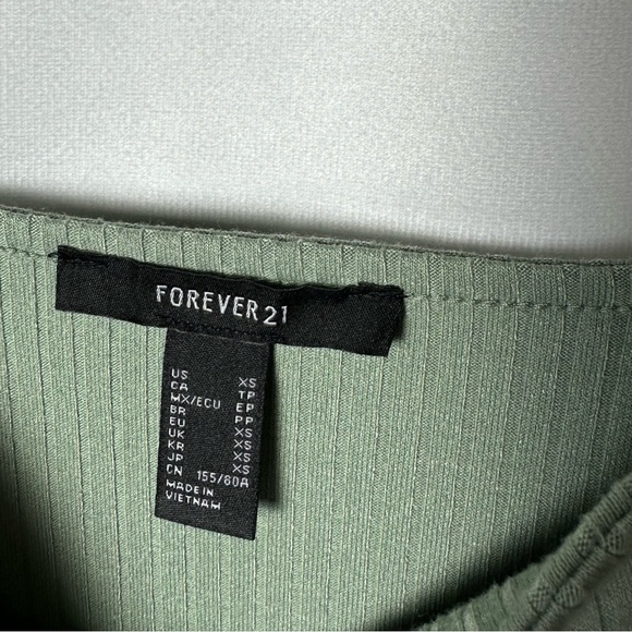 Forever 21 Sage Green Ribbed Body-Con Mini Dress - Picture 4 of 4